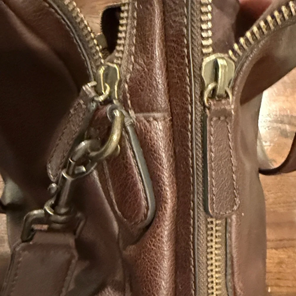 Frye Brown Leather Men's Bag Brief Case Removable Strap